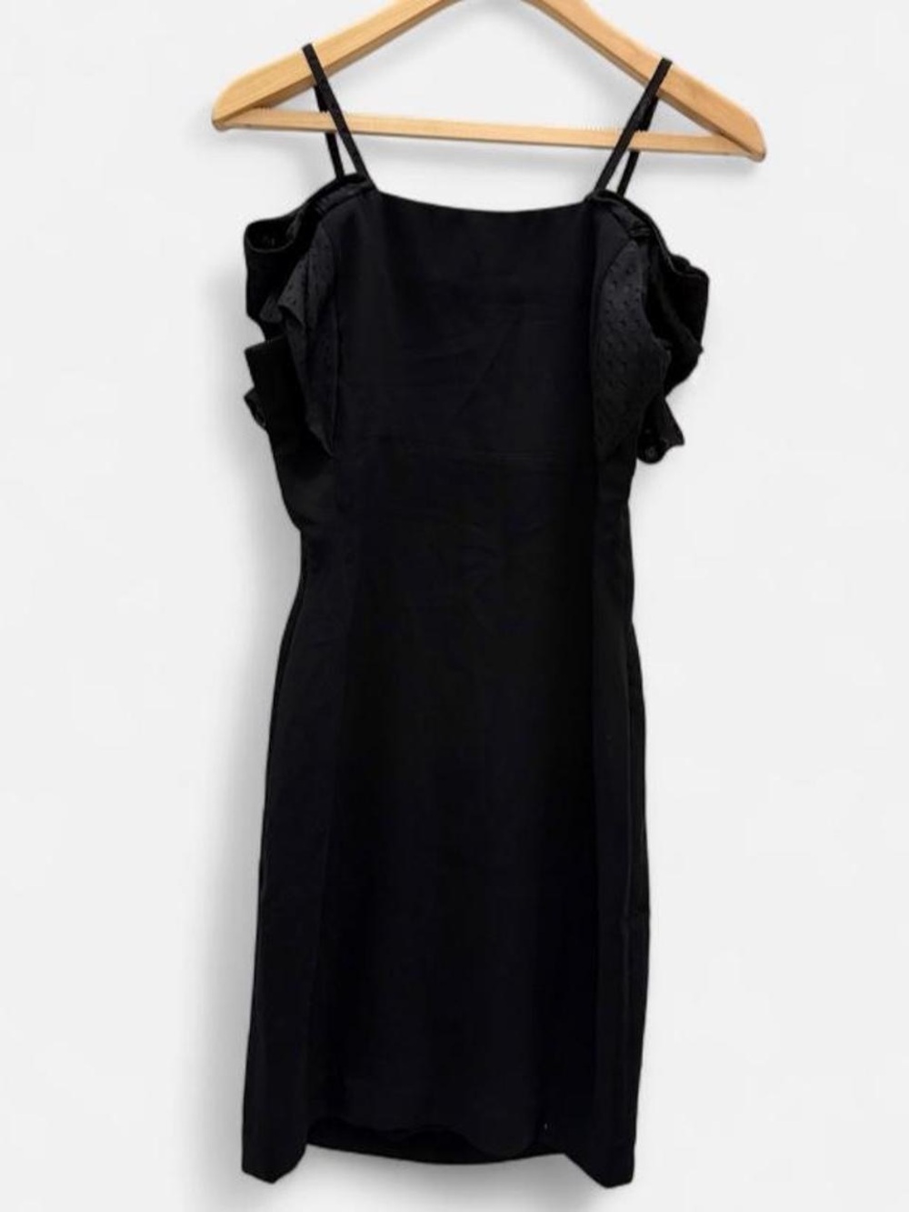 Class Roberto Cavalli Black Midi Dress with Sculpted Puff Shoulders - Picture 3 of 8